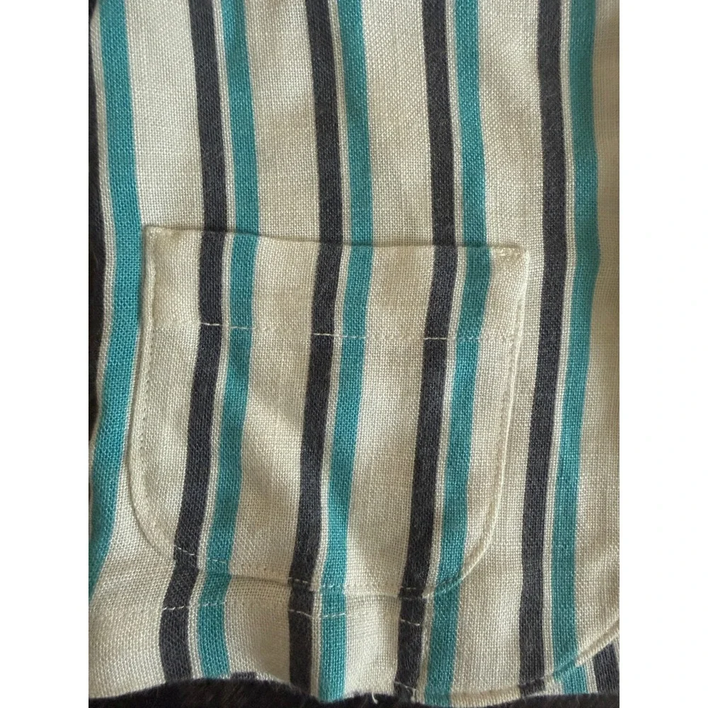 Vintage Santone by Juvenile Kids Striped Blazer Jacket Turquoise Navy White Sz 2